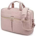 bagsmart 17.3 Inch Laptop Bag, Briefcase for Women Large Laptop Case Computer Bag Office Travel Business, Pink