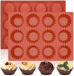 JOERSH 2pcs Peanut Butter Cup Molds Silicone Chocolate Candy Mold for Bite Size Fat Bombs, Tarts, Brownies, Cupcakes