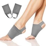 Bezavea Arch Support Braces, 1 Pair Arch Pads for Flat Foot Pain Relief, Plantar Fasciitis Sleeves, Breathable, Flat Foot Correction Braces, Elastic Cushioned Foot Supports, Grey