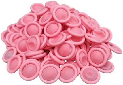DJCIW 300PCS Disposable Latex Finger Cots,Medium Size, Fingertip Protector Gloves for Electronics Repair, Crafts, Medical Use & Industrial Applications,Thumb Covers for Finger Protection Pink