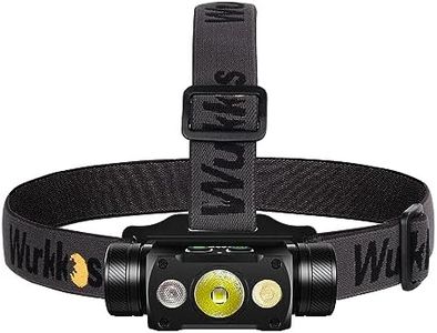 Wurkkos HD50 Led Headlamp 4000 High Lumens, Rechargeable Headband Flashlight with Red White Light Source, IP67 Waterproof, Magnetic Tail Cap, EDC Headlamp Torch for Camping Hiking