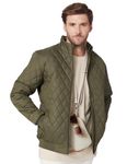 Amazon Brand - Symbol Men's Solid Full Sleeves Regular Fit Bomber Polyester Jacket (AW22-SY-QB-JK-02_Olive_2XL)