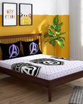 Portico New York 180 TC Avengers Print Double Super King Bedsheet with 2 Pillow Cover