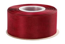 Joycrosso 38mm Wine Shimmer Sheer Organza Ribbon Sheer Chiffon Ribbon 45 Meters-Roll Multiple Colors Available for Gift Wrapping Wedding Events Christmas Décor