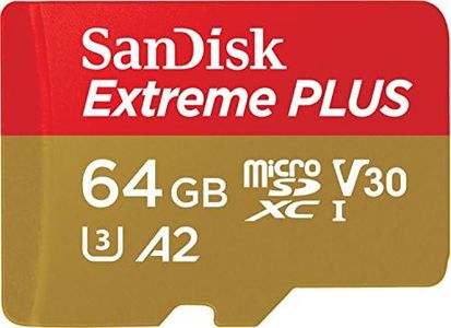 SanDisk Extreme Plus 64 GB microSDXC Memory Card + SD Adapter with A2 App Performance up to 170 MB/s, Class 10, U3, V30