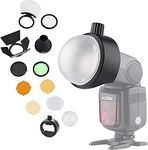 GODOX AK-R1 Accessory Kit with S-R1 Round Head Adapter for Godox V860III / V860II / TT685 / TT600, for Canon/Nikon/Sony Speedlite Flash, Universal Flash Adapter, Dome Diffuser, Snoot, Honeycomb