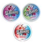 Icebreakers Sugar Free Mints Duo Combo (Pack of 3), Rasberry + Watermelon + Strawberry