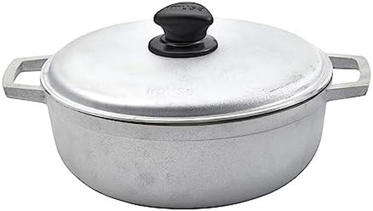 IMUSA 2.6 Quart Traditional Natural Made in Colombia Caldero with Lid for Cooking and Serving, Silver