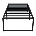 EMODA 18 Inch Twin Bed Frames No Box Spring Needed, Heavy Duty Metal Twin Platform Bed Frame, Noise Free, Easy Assembly, Black