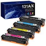 7Magic Compatible Toner Cartridge Replacement for HP 131X CF210X 131A CF210A HP Laserjet Pro 200 Color MFP M276nw M251nw M251n M276n Printer CF211A CF212A CF213A (Black Cyan Yellow Magenta, 4-Pack)