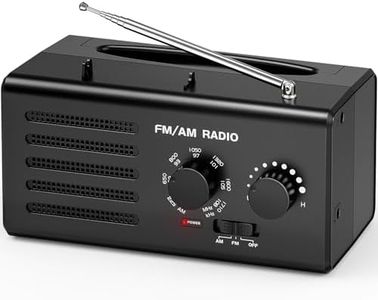 AM FM Radio Portable, Goodes Transistor Radio with Best Reception, Battery Powered or AC Power, Loud Speaker, Large Tuning Knob, Headphone Jack, Perfect for Home/Outdoor/Emergency Use