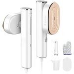 Hulmay Steamer Clothes, 1200W Clothes Steamer, Steam Iron 2-in-1, Portable Handheld Steamer for Travel 10s Heat-Up, Travel Size Clothing Steamer and Garment Steamer for Home, Office -White, 110-120V