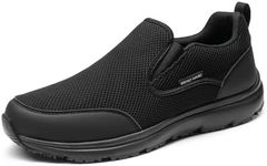 Bruno Marc Men's Non Slip Shoes, Slip-on Lightweight Mens Work Shoes & Restaurant or Food Service Loafers,Size 8.5,Black,SBWO2402M