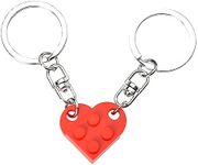 Red Heart Keychain for Couple Matching Keychains Gifts for Couple Gifts for Husband Wifey Gifts for Girlfriend Boyfriend Bf Gifts for Friend Gift Brick Keychain 2Pcs