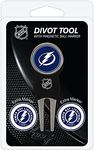 Team Golf NHL Tampa Bay Lightning Divot Tool Pack With 3 Golf Ball Markers Divot Tool with 3 Golf Ball Markers Pack, Markers are Removable Magnetic Double-Sided Enamel