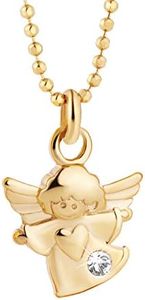 fish Children's Necklace Girls Necklace Silver Gold Plated Angel Pendant Clear Jewellery Bag Baby Gift, Swarovski