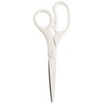 JAM PAPER Multi-Purpose Precision Scissors - 8 Inch - White - Ergonomic Handle & Stainless Steel Blades - Sold Individually