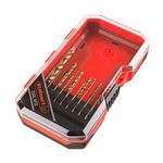 Drill Bit Set, Titanium Finish and High-Speed Steel BuildÂ– Straight Shank Twist Bits for Power Drill- 15 Piece Kit with Storage Case by Stalwart