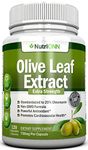 Olive Leaf Extract - 750 Mg - 120 Capsules - Extra Strength - 20% Oleuropein - Non-GMO Formula - Premium Quality From Pure Olive Leaves - Powerful Antioxidant - Great for Heart, Skin and Immune System