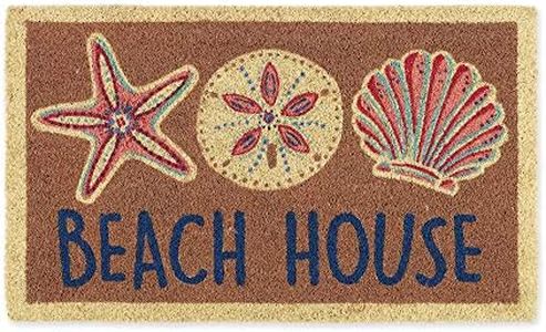 DII Heavy Duty Coir Doormat with Nonslip Vinyl Backing, Welcome Mat Outdoor Entry Way & Front Porch Décor, Beach House, 18x30