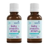 Lovebug Award Winning Probiotic for Infants & Babies | Multi-Strain 5 Billion CFU | Liquid Drops| with Added Vitamin D| | Ages 0-24 Month 2 Month Supply