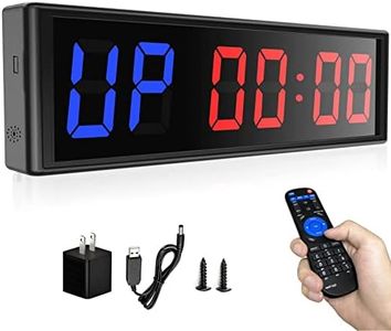 Naoeleii Gym Timer Clock for Home Gym with Remote, 11" Large Gym Clock Timer Stopwatch Count Down/Up, Workout Timer Interval Clock with Buzzer, LED Interval Training Timer for Home Garage Outdoors