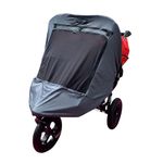 Double Buggy Sun Shade| Blocks 97.5% of UV | Double Stroller Pram Sun Shade & Blackout Shade | Works for Newborns & Toddlers | SnoozeShade Twin Deluxe