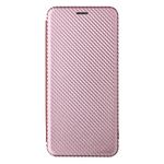 UILYI Case Compatible for Asus ROG Phone 7 Ultimate, Premium Carbon Fiber Flip Wallet Cover, Magnetic Bracket Function Shell with Card Holder. Pink