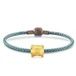 CHOW SANG SANG 999 24K Solid Gold Mini Charm Wealthy Bamboo and Bliss Charm Bracelet for Women 94329C, Yellow Gold, no gemstone