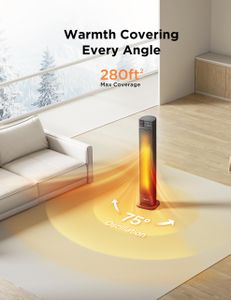 Midea 30" Ceramic Tower Heater – Portable Electric Space Heater