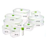 Lasting Freshness 19 pc Rectangular Vacuum Seal Food Storage Container Set (in Green)