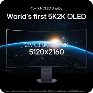 LG UltraGear 45" OLED Curved Gaming Monitor – 5K2K, 165-330Hz, HDR, FreeSync