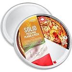 Crown Pizza Pan 16 inch, 2 Pack, Sturdy, Rust Free, Pure Aluminum, Made in Canada