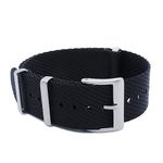 WAMD Thin Tudor Style Fabric NATO Watch Strap (Black, 20 mm)