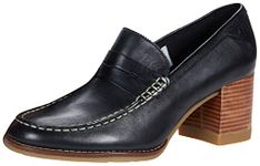 Sperry Women's Seaport Penny Heel Slip-On Shoe, Black, 11 M US