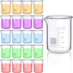 Tanlade 20 Pcs 100 ml Glass Beaker (GG-17), High Borosilicate Lab Beakers with Printed Graduation for Laboratory, School Projects, Science Themed Birthday Parties Daily Use