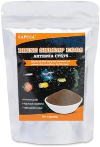 capuca Brine Shrimp Eggs Fish Food - Sea Monkey Eggs 90% Hatch Rate Aquatic Foods for Freshwater & Saltwater Fish, Shrimp, Fry (1.4oz)