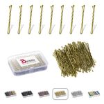 Biribila Bobby Pins – 5cm Long Hair Pins for Women, Hair Slides with Storage Box – Thicker & Strong Hair Grips, Ideal for All Hair Types (Gold, 150)