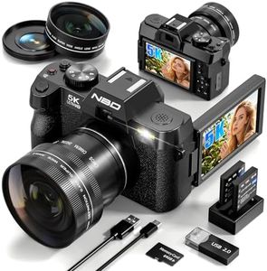 True 5K Digital Camera for Photography, 64MP, Autofocus & Anti-Shake, 16X Zoom, WiFi, Wide-Angle & Macro Lens, 64GB TF Card, Vlogging Camera for YouTube & Travel (Black)