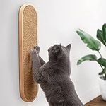 Wall Mounted Cat Scratcher by 7 Ruby Road - - Wooden Cat Scratching Board for Wall - - Vertical Cat Scratching Post for Indoor Cats or Kittens - - Natural Modern Cat Wall Furniture (22 x 5.7 inches)