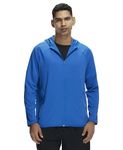 Jockey Men's Microfiber Elastane Stretch Solid Performance Hoodie Jacket with StayFresh & StayDry Technology_Pack of 1_Style_MV31_Move Blue_L