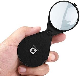 Deluxe Products Folding Pocket Magnifying Glass - Portable Compact Design for Travel, and 2.5" Glass Lens with 4X Magnification for Reading Small Print, and Hobbyists,Black,DP-7016