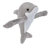 Wild Republic Huggers Soft Toy Slap Bracelet, Gifts for Kids, Dolphin Plush Toy 20 cm