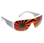 MyPartyShirt Macho Wrestler White Orange Star Burst Sunglasses