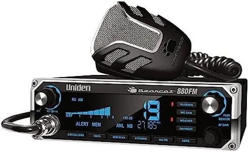 Uniden Bearcat 880FM CB Radio, 40 Channels with Dual-Mode AM/FM, Large Easy-to-Read Backlit 7-Color LCD Display, Backlit Knobs/Buttons, NOAA Weather Alert, PA/CB Switch, and Wireless Mic Compatible