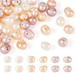 Beadthoven 45pcs Mix Pearl Beads 4-6mm Natural Cultured Freshwater Pearl Beads for Jewelry Making Boho Beads Irregular Genuine Pearls Beads for Bracelets Necklace Earrings Anklet DIY Hole 0.5mm