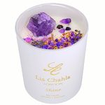 LIA CHAHLA LONDON Luxury Lavender Candles Gifts for Women with Amethyst Crystals – Aromatherapy Crystal Candles Stress Relief Get Well Cleansing (Lavender/Amethyst, 10 OZ)