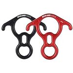 Boulder Tools Descender Rappelling Gear - for Rescue Equipment, Rock Climbing, Ziplining, and Aerial Dance - Large Bent-Ear Belaying Device - Lightweight and Easy-to-Carry - Made with Aluminum