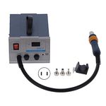 Hot Air Desoldering Station, 850D Digital LED Rework Station with Brushless Fan Auto Cooling 100 to 450C Component Removal for PCB Repair Bench AC110V Aluminum Alloy 3 Nozzles