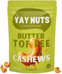 YAY NUTS Butter Toffee Cashews – Sweet & Salty Gourmet Roasted Cashews Snack – Crunchy, All-Natural, No Preservatives, Made in USA – Guilt-Free Snacking with Real Ingredients - 16oz (450g)